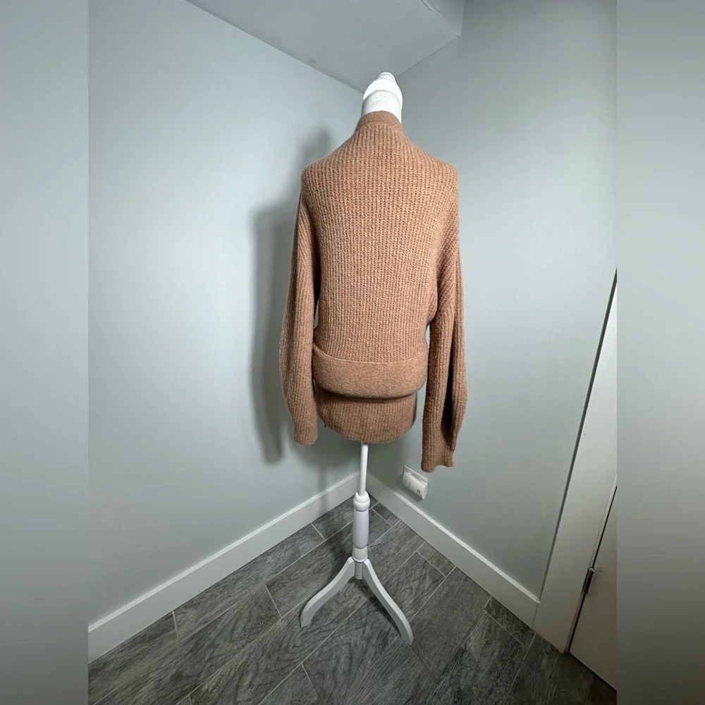 Brochu Walker Wool Baby Alpaca Camel Tie Hansen Wrap Cardigan Size Large - Picture 7 of 17